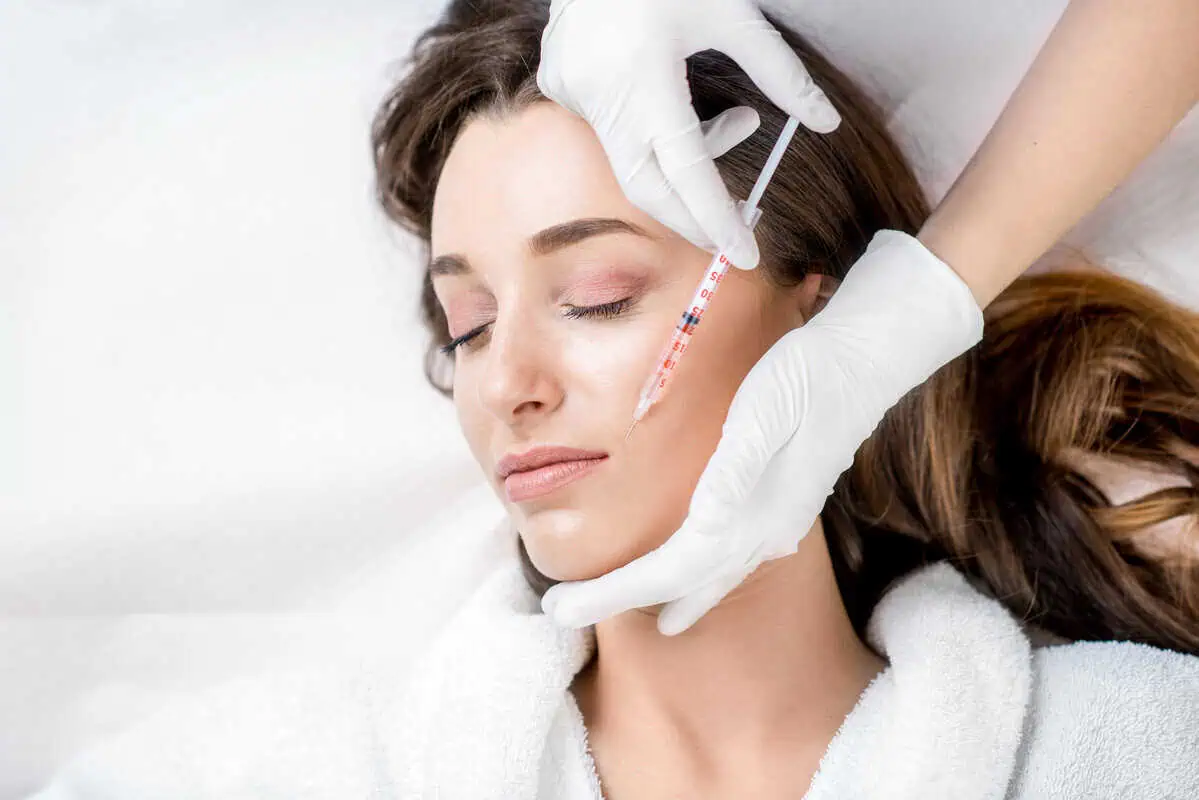 Sculptra treatment stimulating collagen production in skin